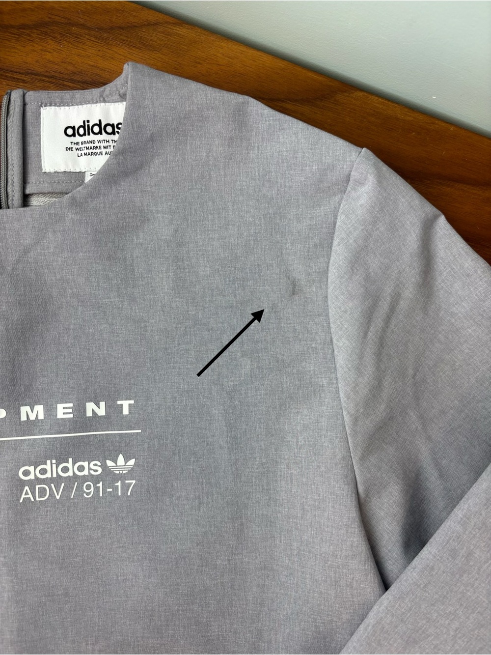 Adidas Gray Crew Pullover with Green Accent - Picture 8 of 11